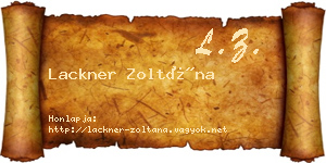Lackner Zoltána névjegykártya